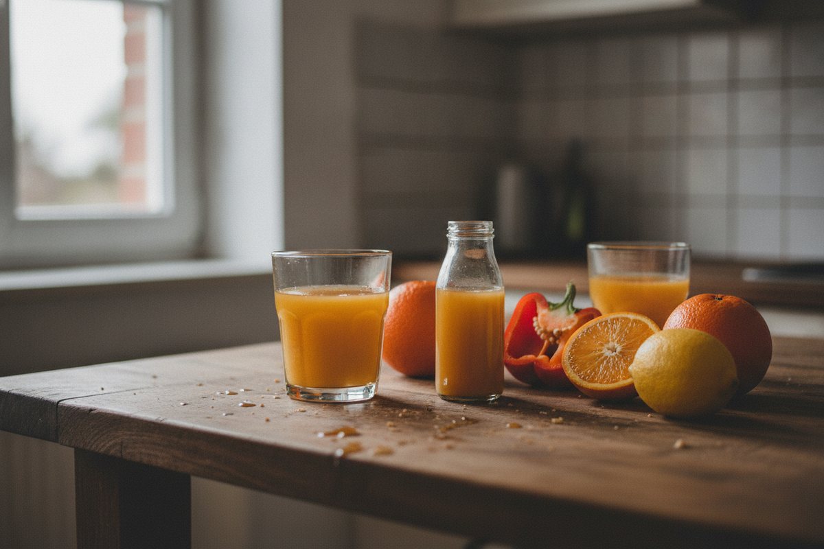 Vitamin-C-Shots mit Paprika, Orangen, Zitrone und Sanddornsaft